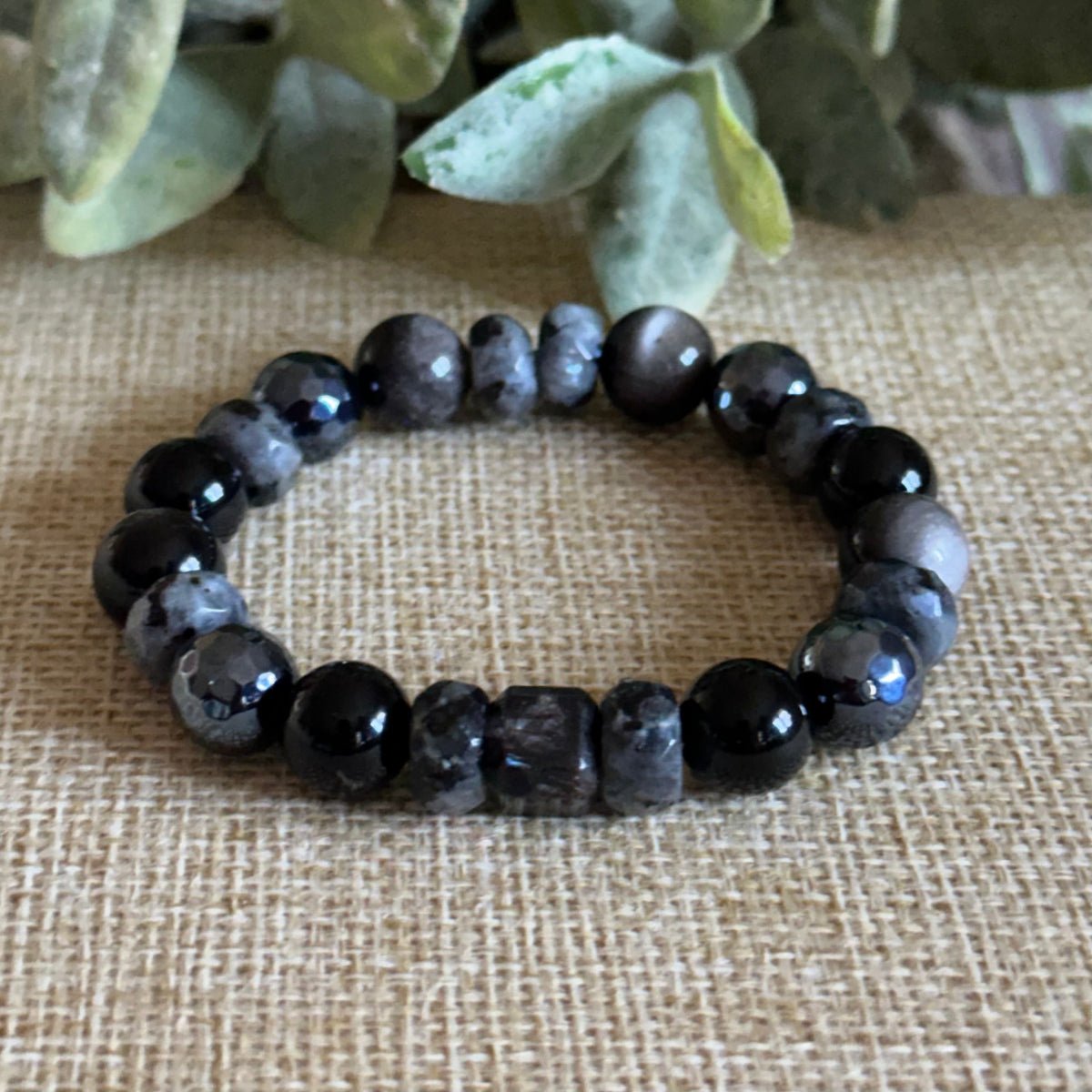 Chunky 10mm grounding bracelet for calm protection and mental clarity. Crystals Unisex Bracelet for protection