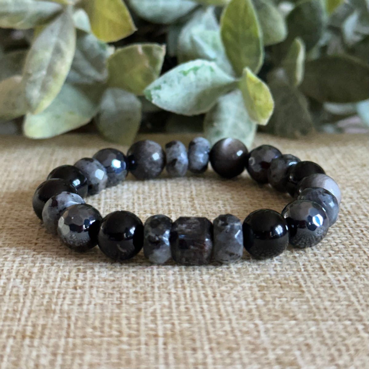 Good Night Moon grounding protection bracelet with dark glowing stones for Men and Women