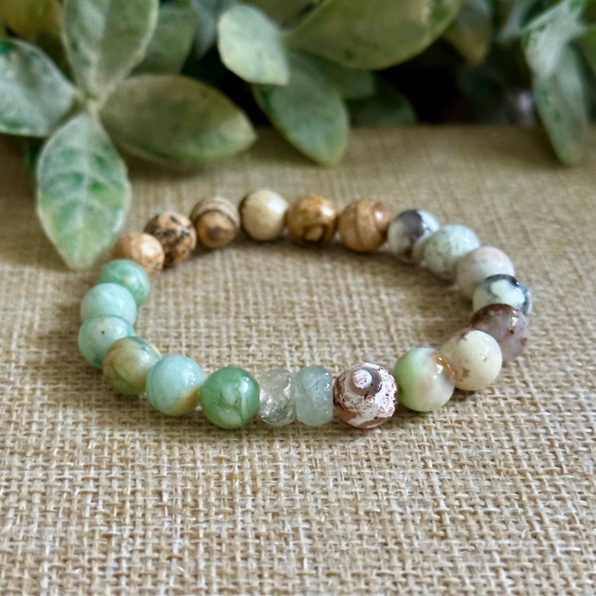 Spiritual bracelet for hope optimism and personal growth featuring natural healing crystals