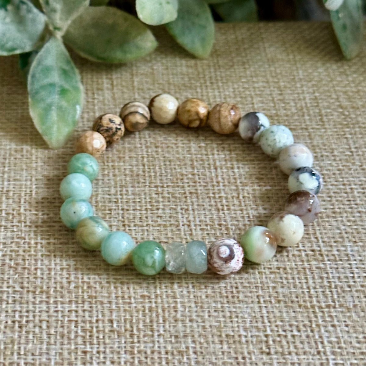 Yoga bracelet with healing gemstones for positive energy emotional healing and new beginnings