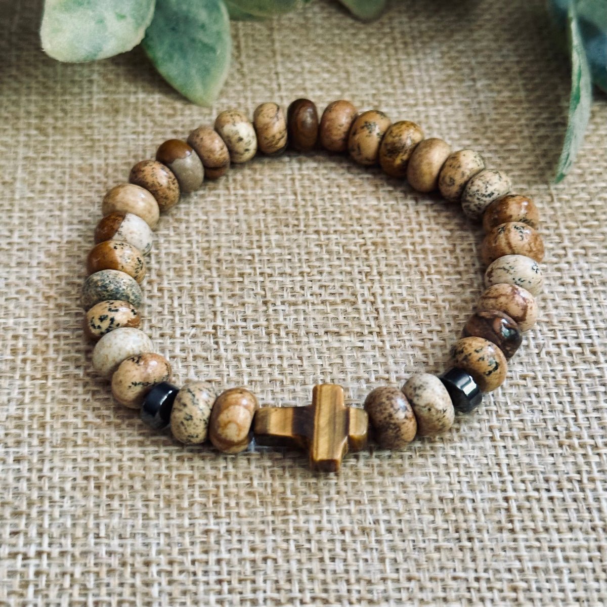 Tiger Eye Cross Bracelet for Men