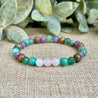 happy healthy pregnancy bracelet mini, rose quartz moonstone unakite bracelet,