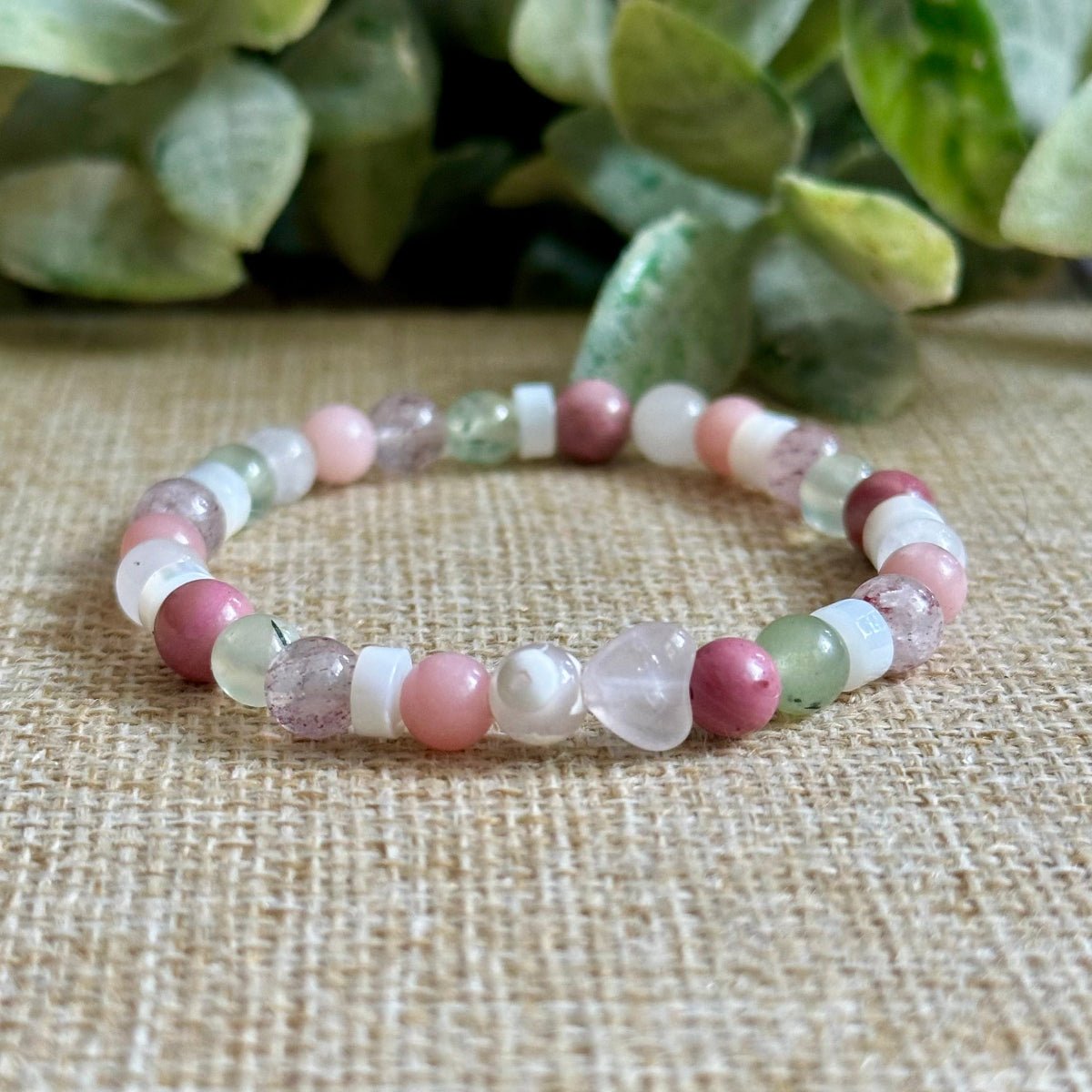 Love Crystals, Love Healing Crystal Bracelet, Heart Chakra Bracelet