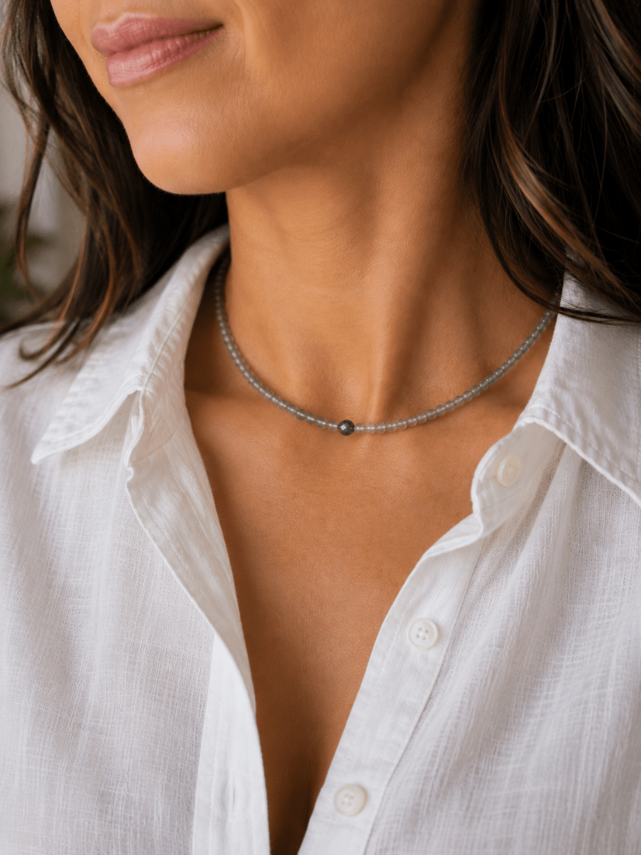 Labradorite and Aura Quartz Necklace