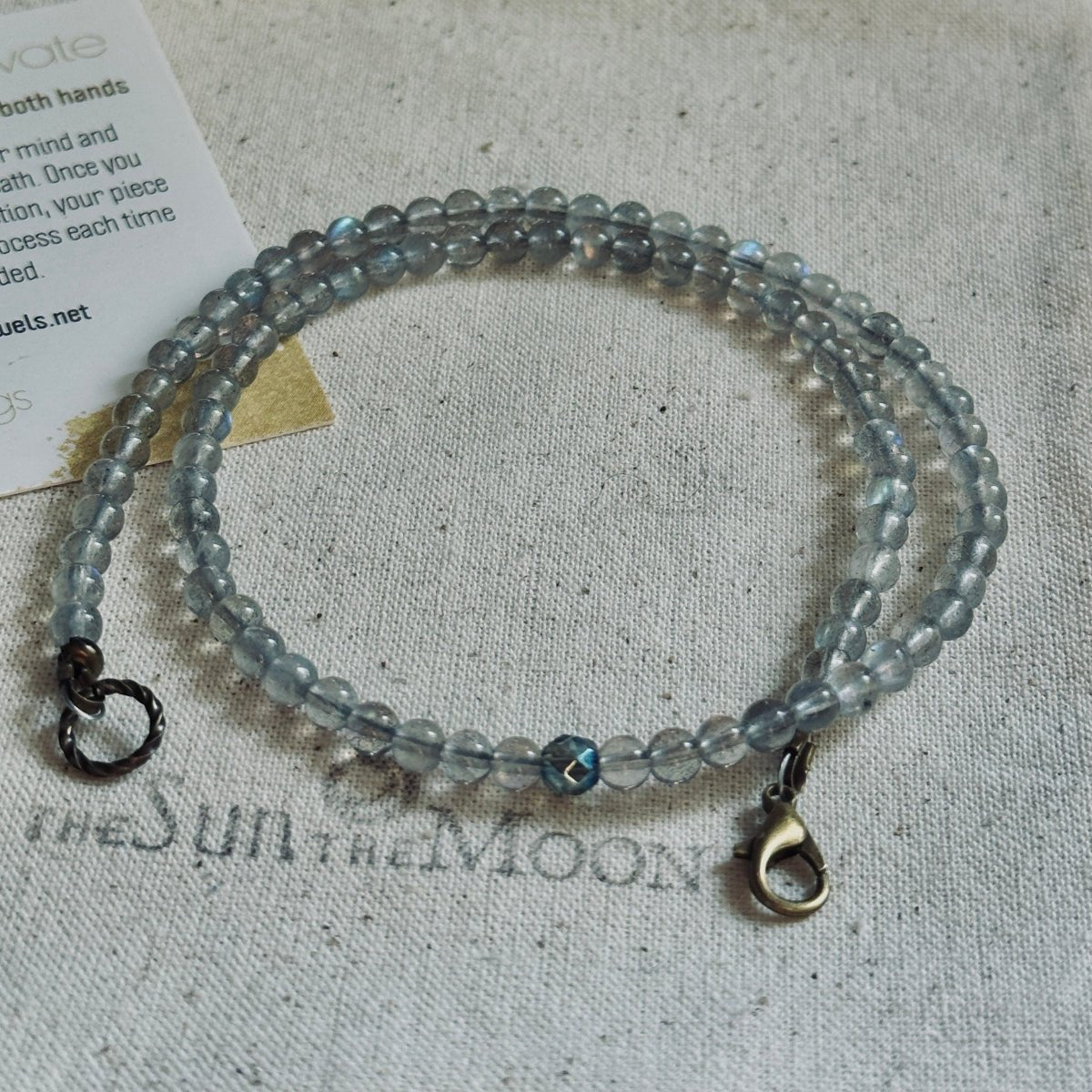 Labradorite Necklace Handmade Dainty CHoker