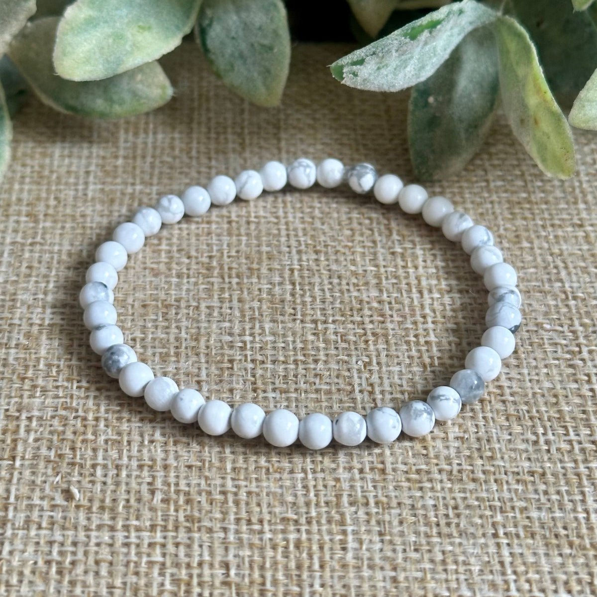 howlite crystal bracelet for restful sleep
small beaded howlite bracelet minimalist style