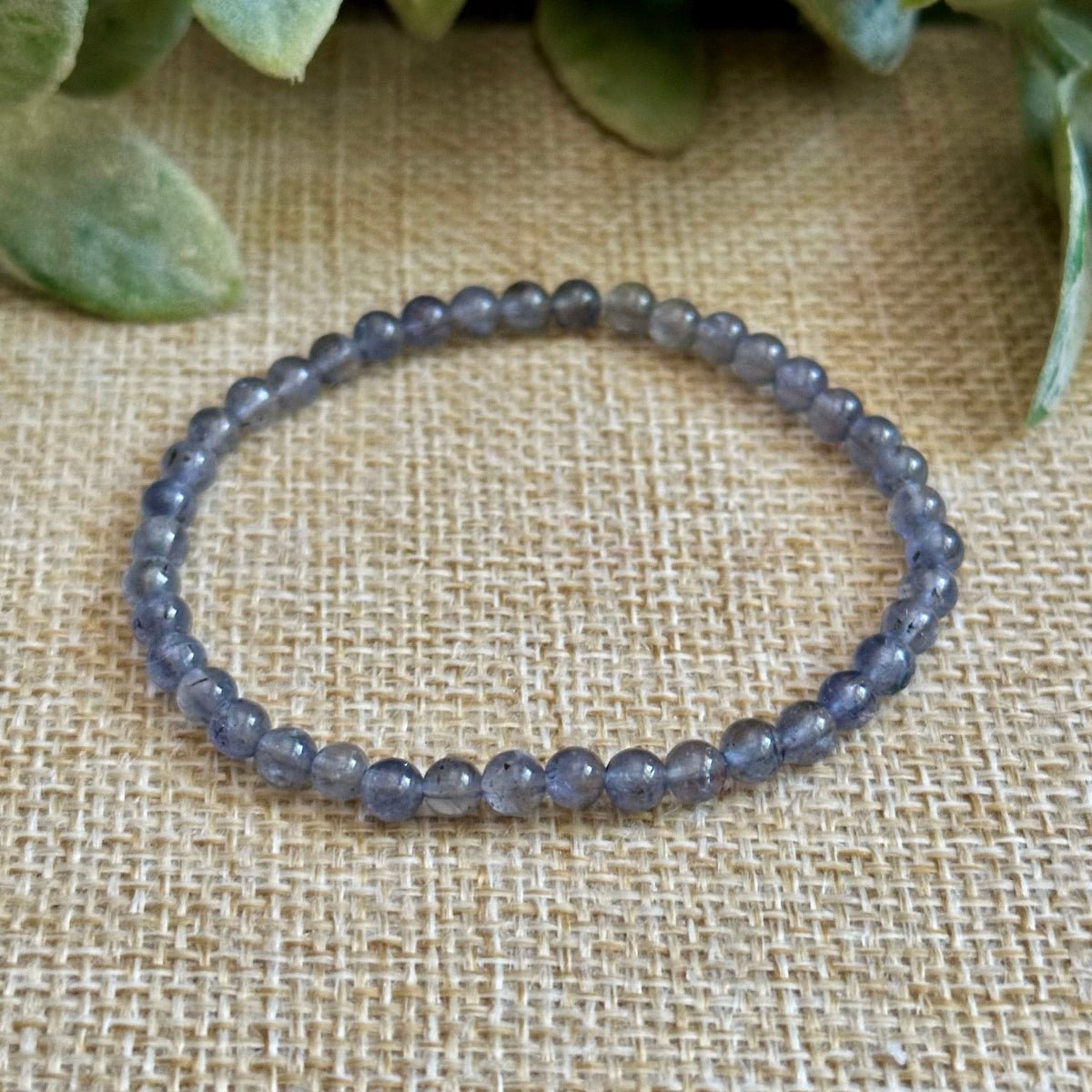 Blue Iolite Crystal Gemstone Dainty Bracelet