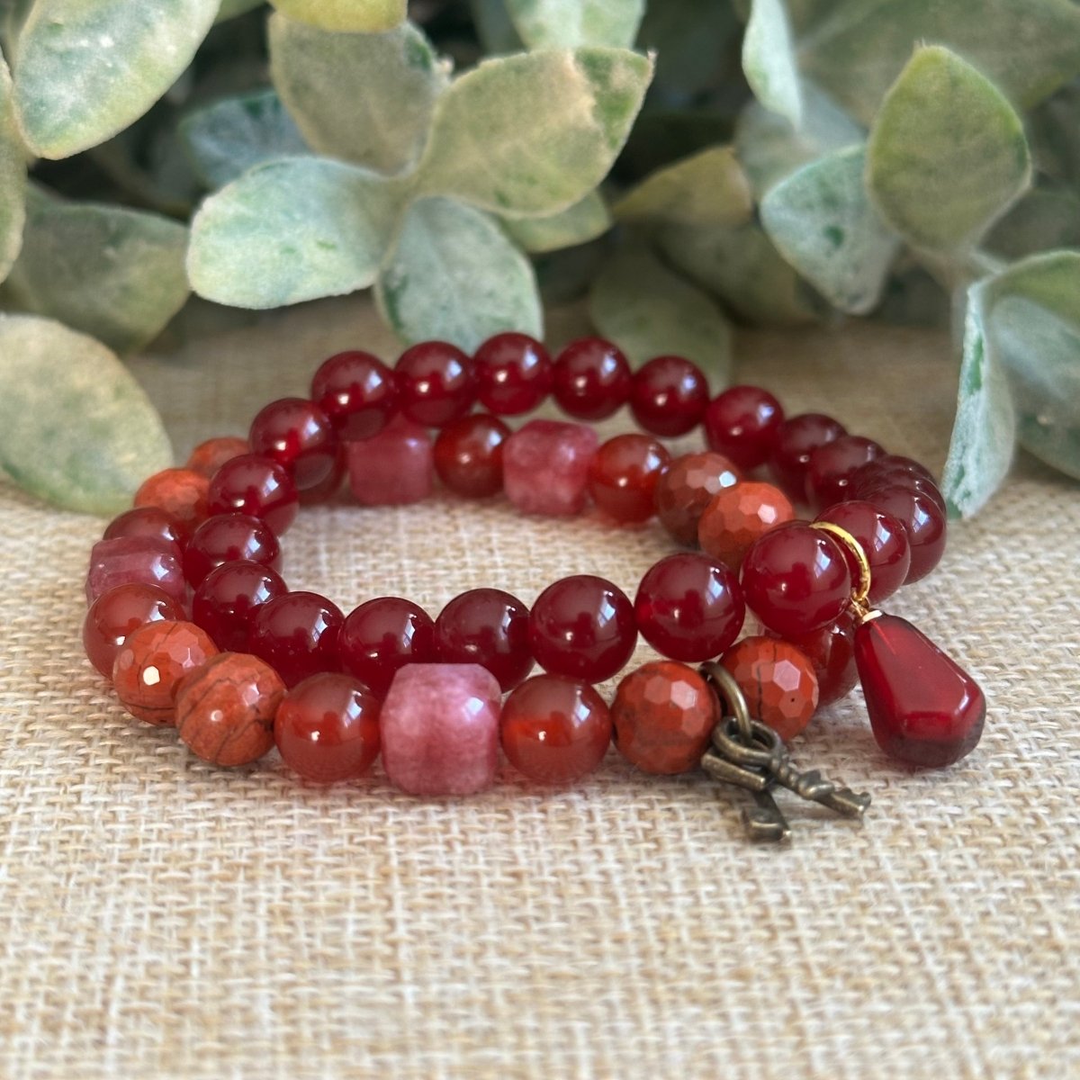 Red Jade Bracelet Set