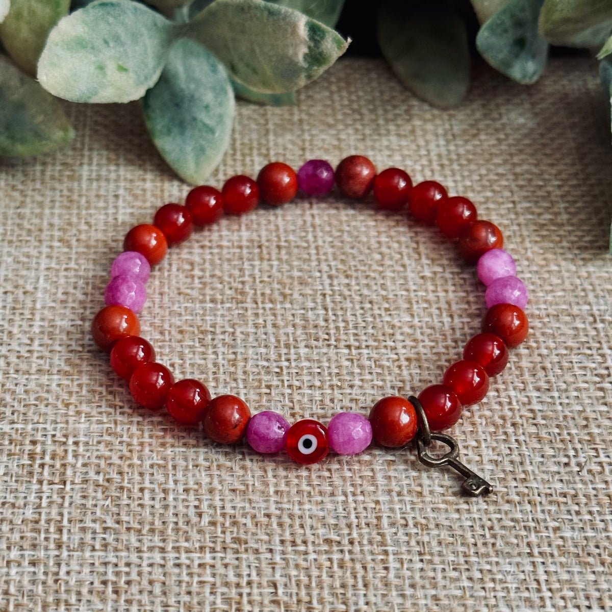 Red  Evil Eye Key Bracelet