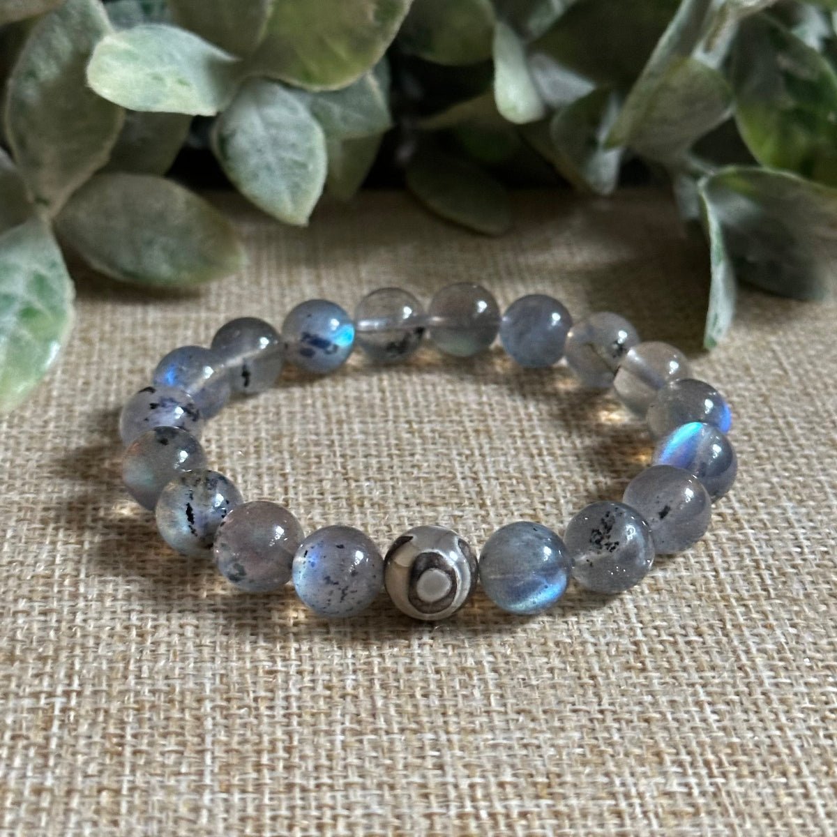 Labradorite Healing Bracelet for Men Evil Eye