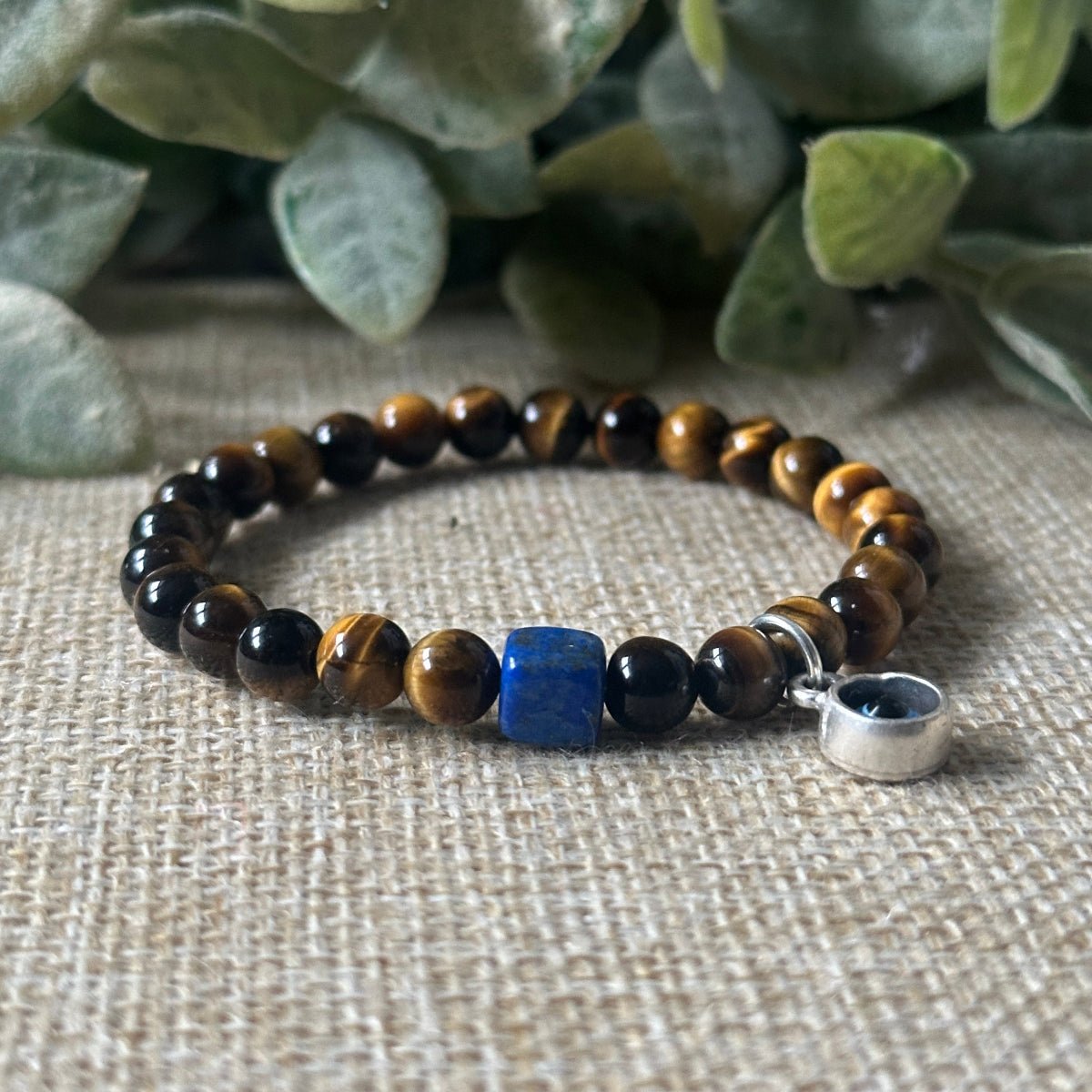 Lapis Lazuli Tigers Eye Bracelet for Speaking Truth and Courage