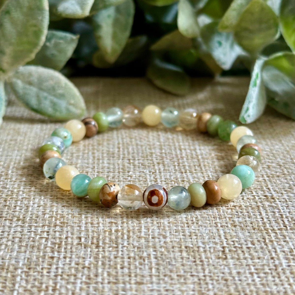 Lemonade Healing Crystal Evil Eye Bracelet