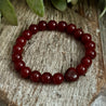 Red Jasper Heart and Red Carnelian Beaded Bracelet