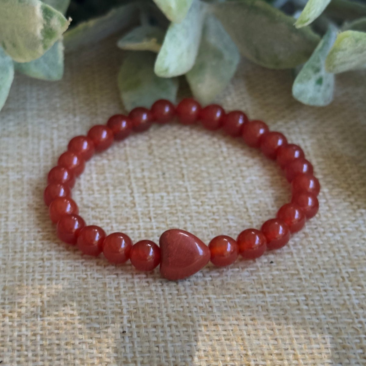 Red Carnelian and Red Jasper Mini Bracelet for Root chakra Healing