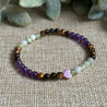 Rhodonite Serpentine Jade Amethyst Tigers Eye bracelet for Love, Relationships, Attracting Love. Designed with crystals, stones and gemstones