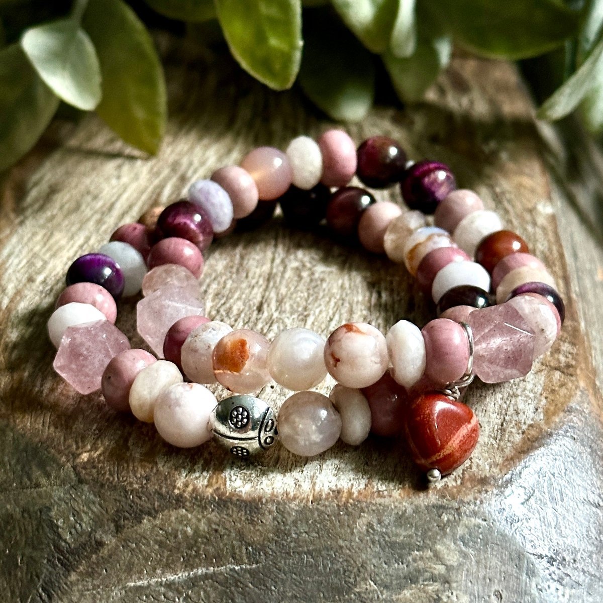 Love Bug and Red Jasper Heart Bracelet