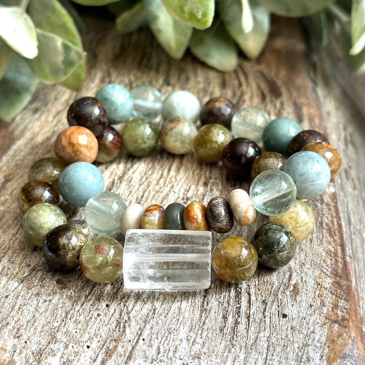 Crystals Gemstones Stacking bracelet for Peace and Prosperity