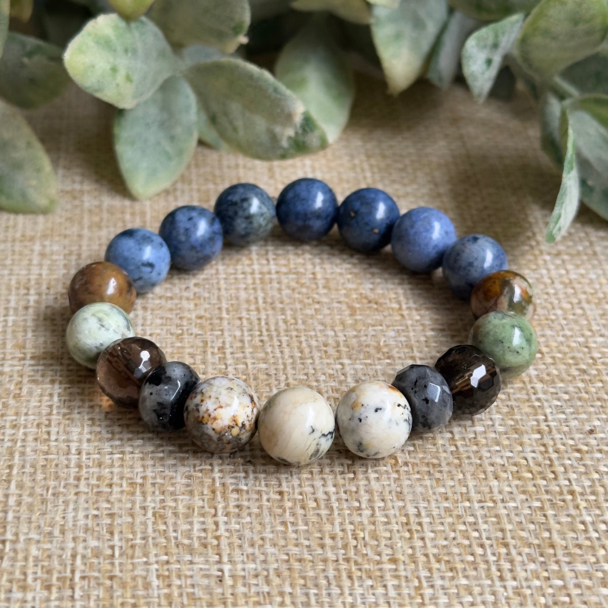 Blue and green chunky bracelet for Men and  Women