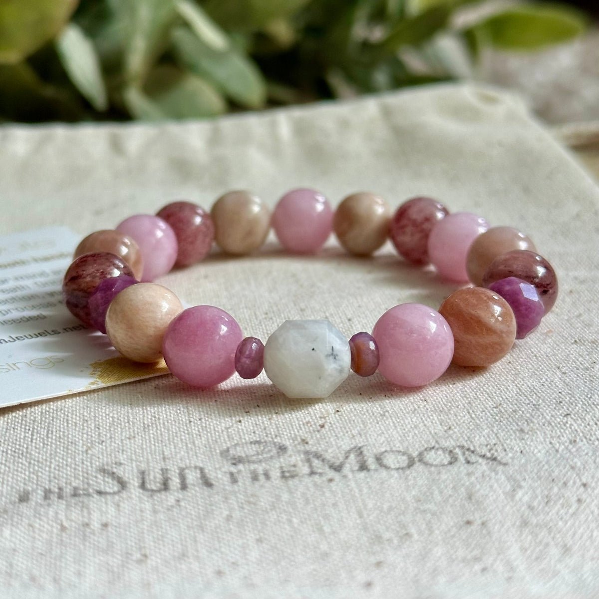 manifesting love gemstone bracelet pink tourmaline