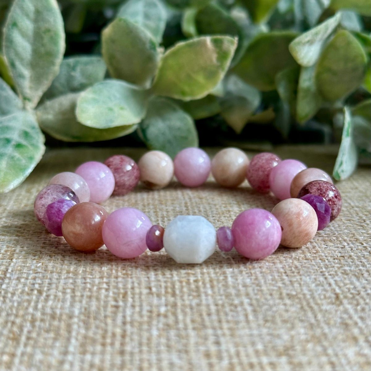 crystals for love bracelet kunzite ruby moonstone