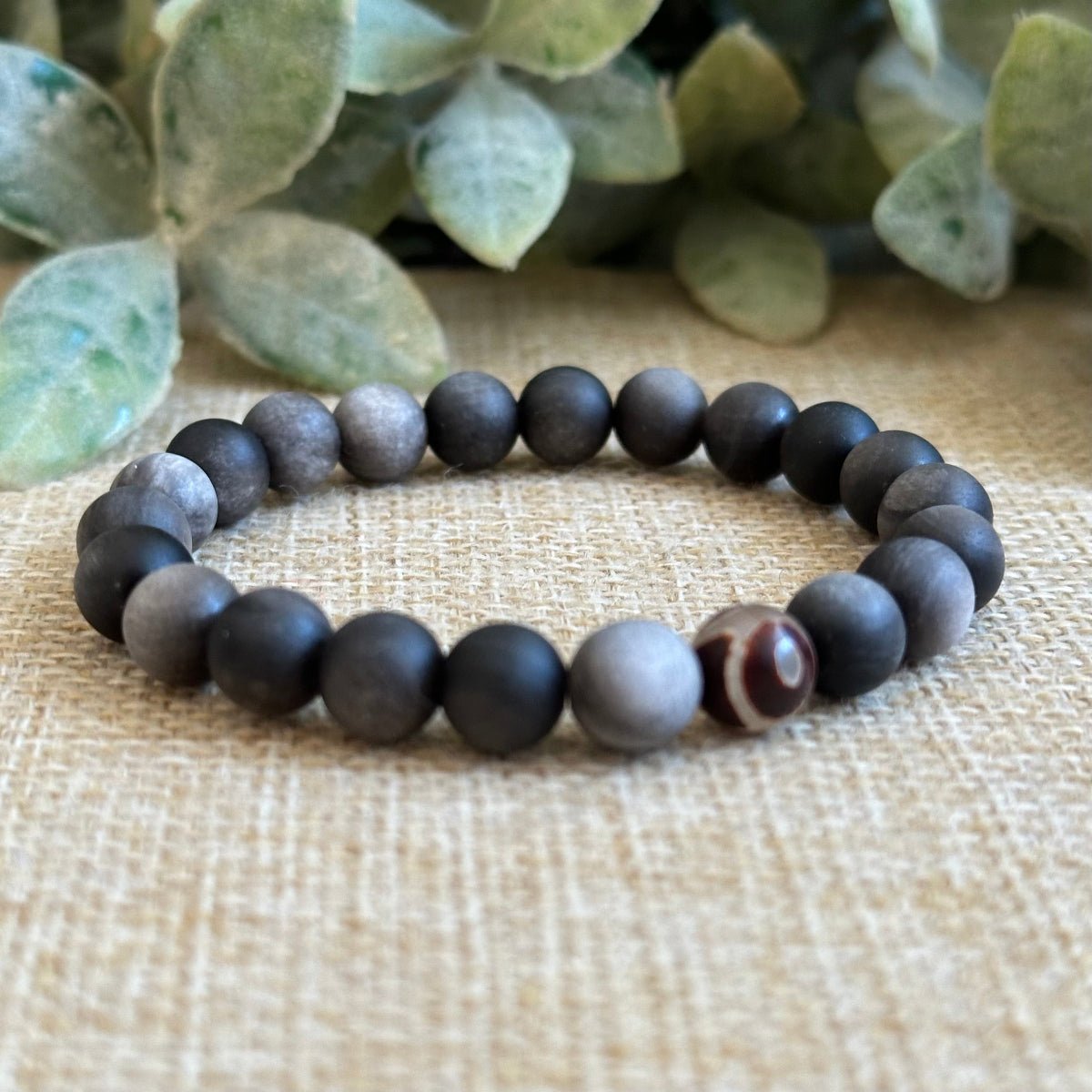 Silver Sheen Obsidian grounding energy bracelet