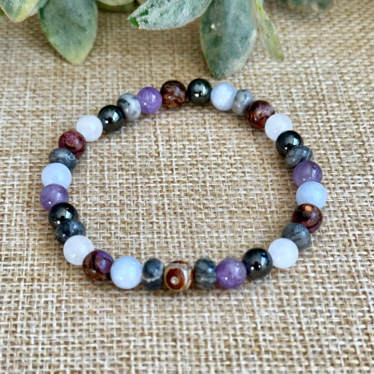 amethyst aquamarine migraine bracelet