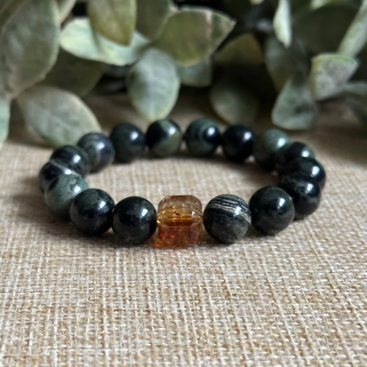 Mood Radiant Citrine and Kambaba Jasper bracelet Healing Bracelet
