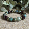 Mood Soulful Garnet Chrysocolla Dragon Bloodstone bracelet, gemstone bracelet for warmth and balanc
