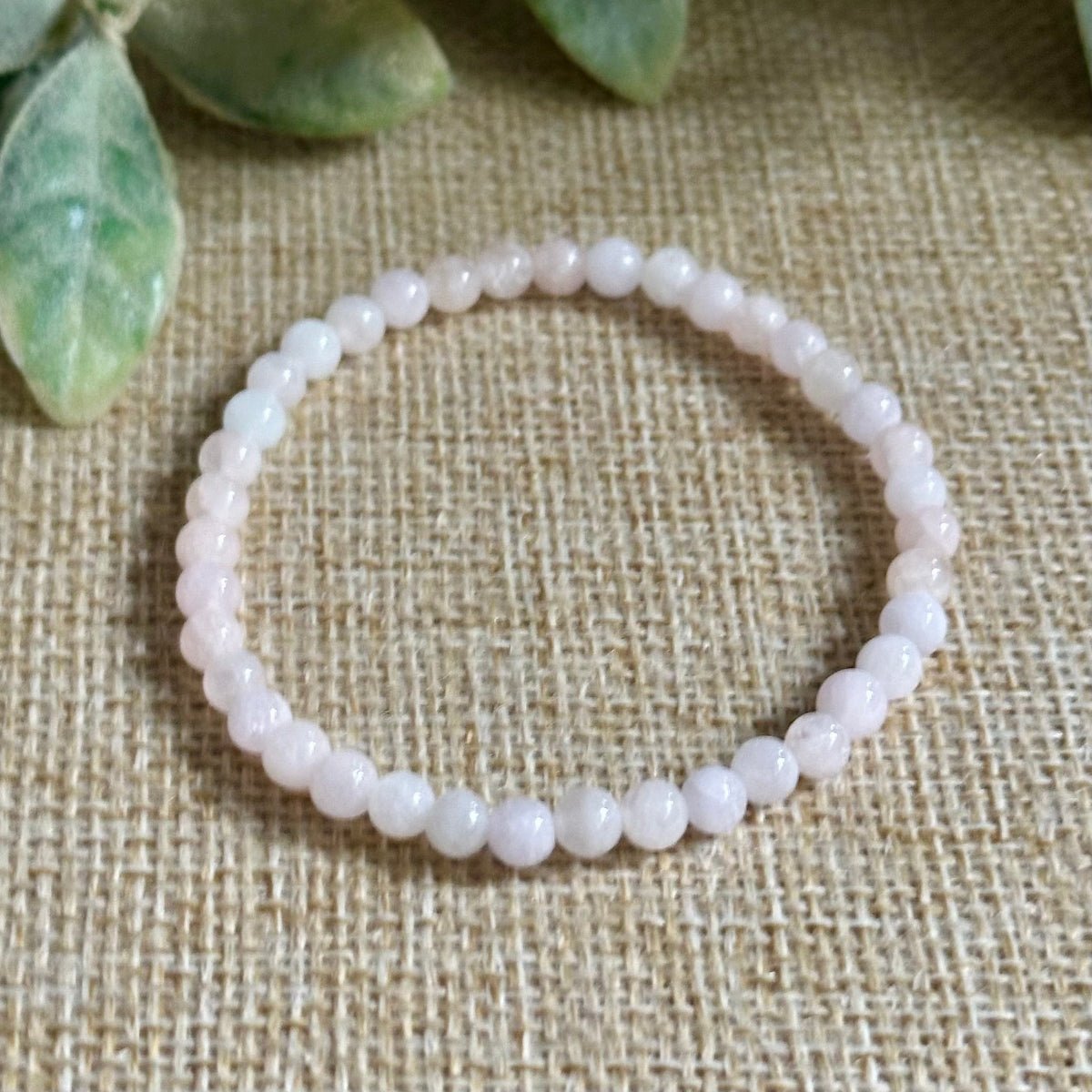 Delicate pink Morganite stacking bracelet handmade with natural gemstones