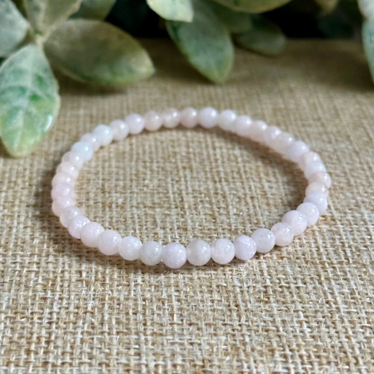 4mm Morganite gemstone bracelet for self love compassion and emotional healing