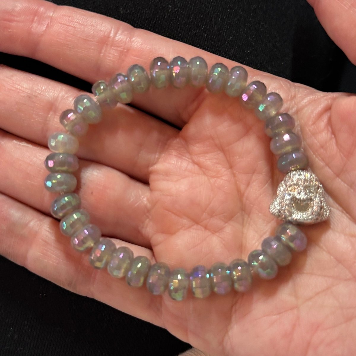 Pave Mystic Agate Buddha Bracelet