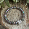 Mystic Rainbow Agate And Pave  Buddha Bracelet