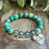 Chrysoprase and Aura Quartz Bracelet