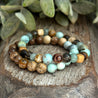 No Regrets and Keeping Calm Gemstone Beaed Bracelets