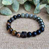 Grounding and shielding gemstone bracelet for energetic boundaries