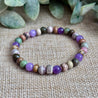lepidolite rhodochrosite chrysoprase picture jasper bracelet