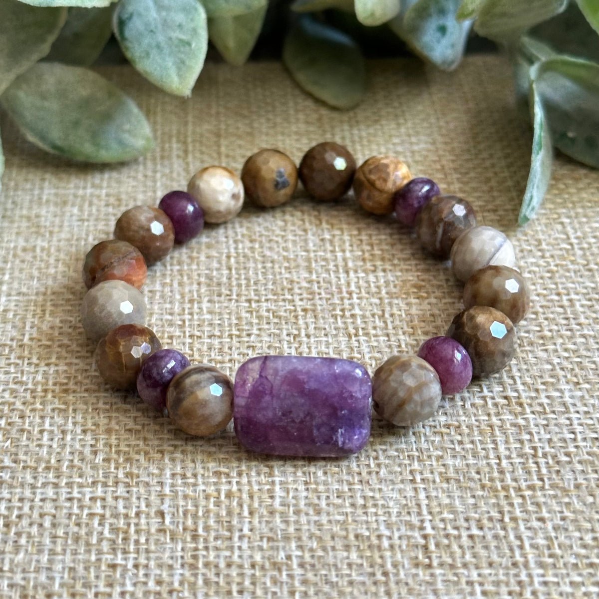 Gemstone Bracelet for Anxiety, Stress, Letting Go, Self Loe
