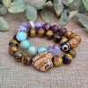 Natural Tiger’s Eye and Picture Jasper Heart Focal Jewelry