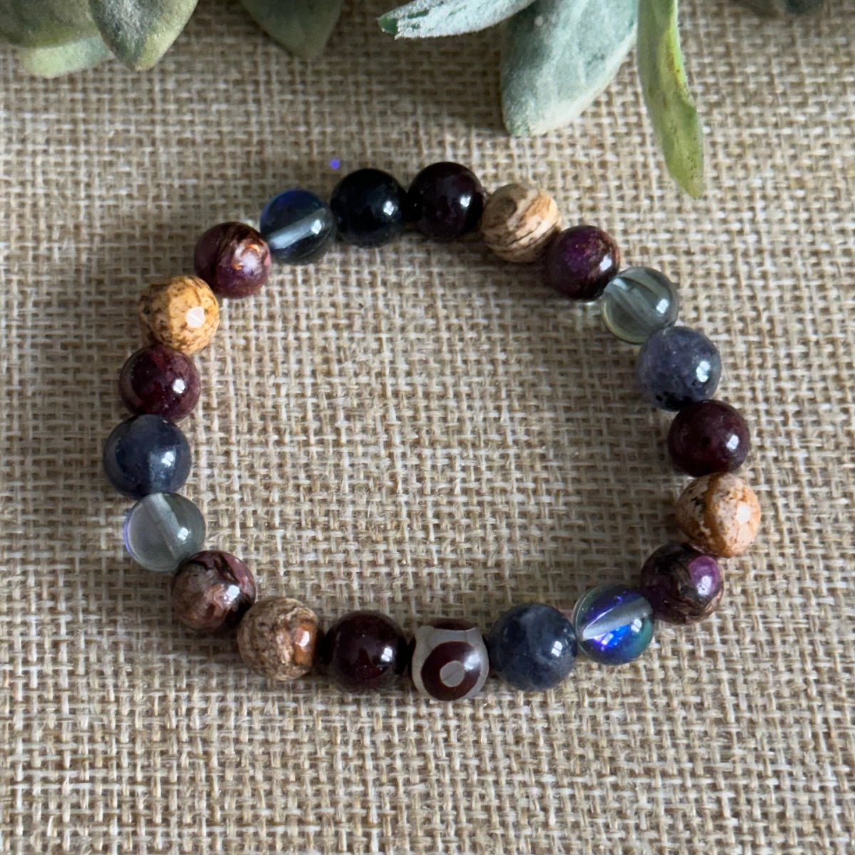 8mm gemstone bracelet for positive energy protection and balance for Men