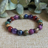 Unique handmade Modern chakra bracelet with violet hematite spacers