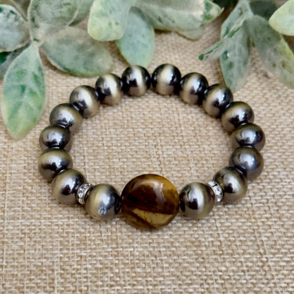 Navajo Pearl  Pyrite Tiger Eye Bracelet