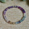 healing fluorite energy bracelet, 4mm fluorite cube stacking bracelet