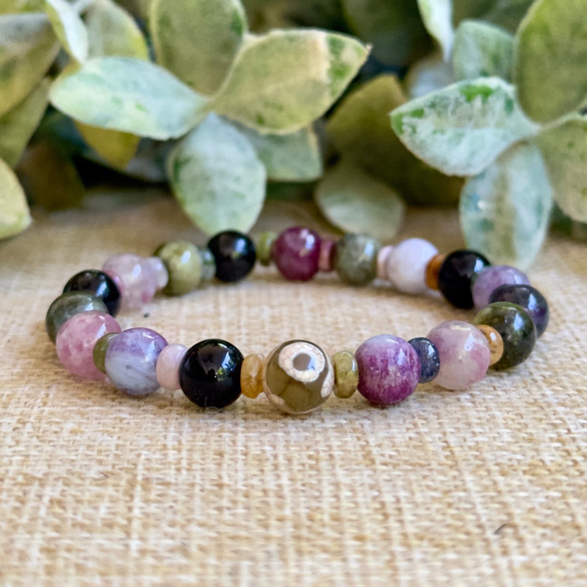 Rainbow Tourmaline Bracelet For Balanced Chakras and energy protection