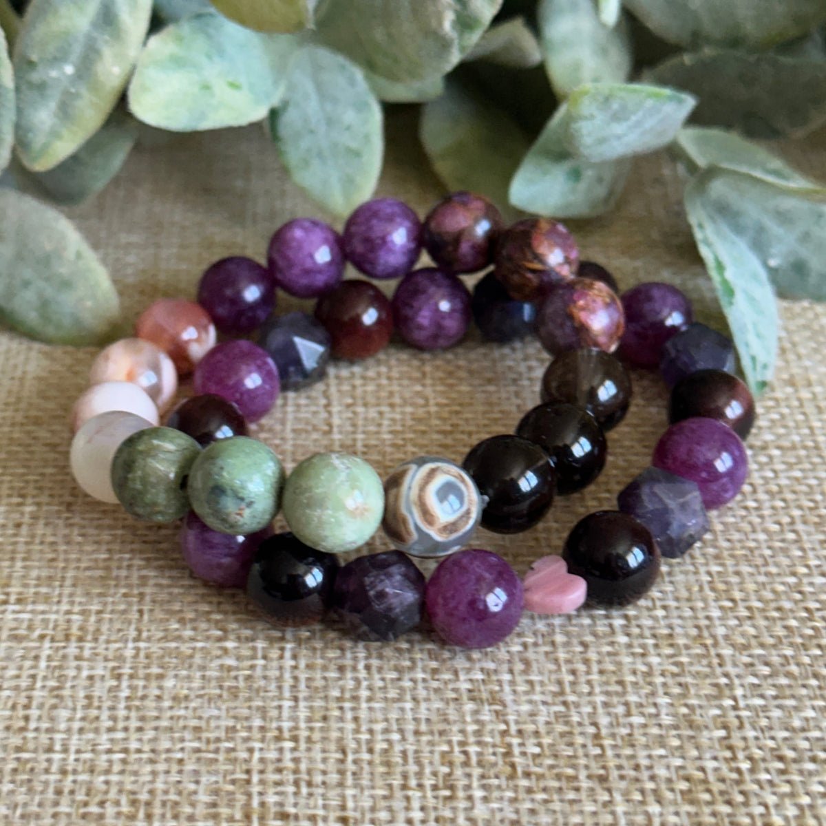 Happy Bracelet with Optional DZI Agate for Protection