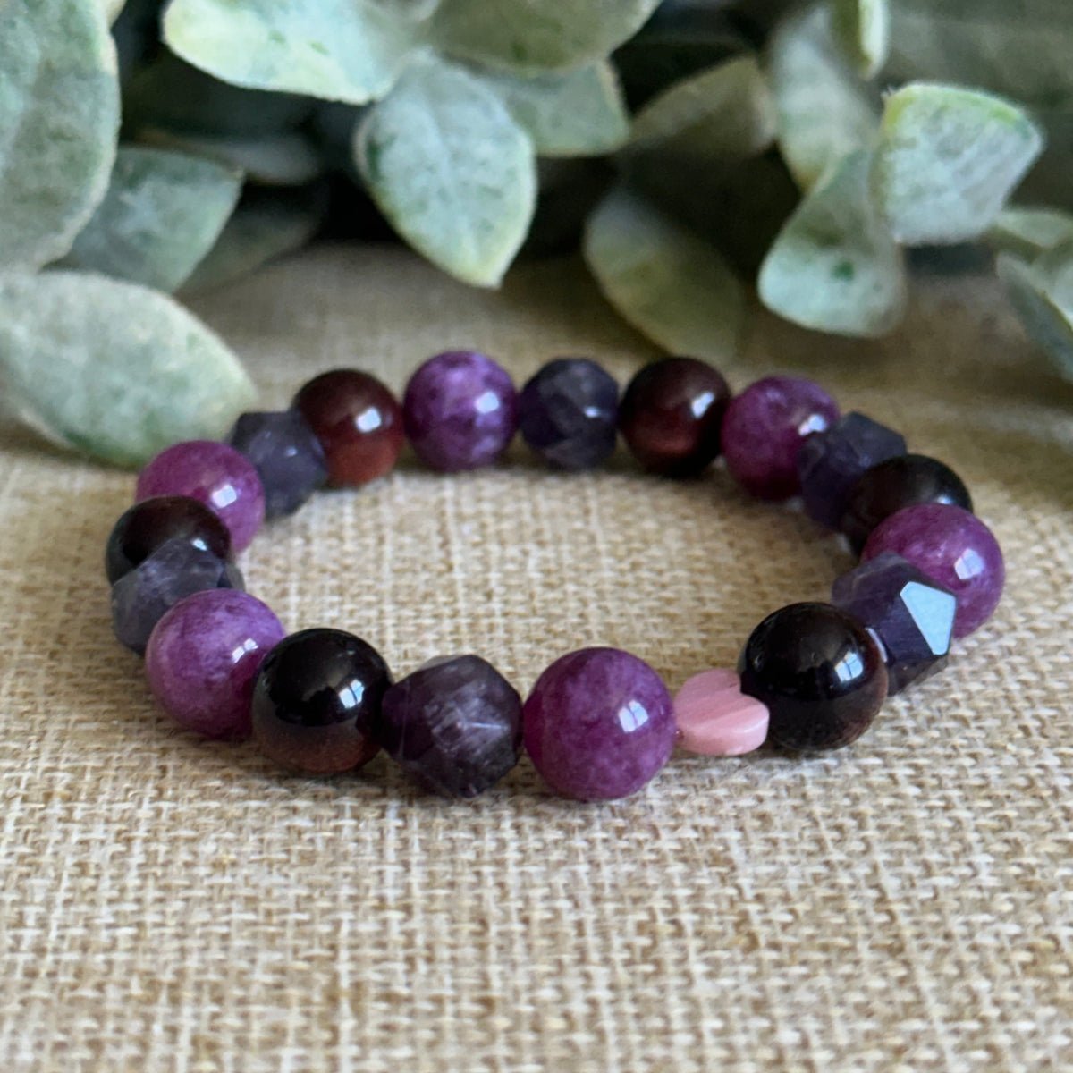 Resilient Heart healing bracelet, emotional recovery crystal bracelet, courage and strength gemstone bracelet