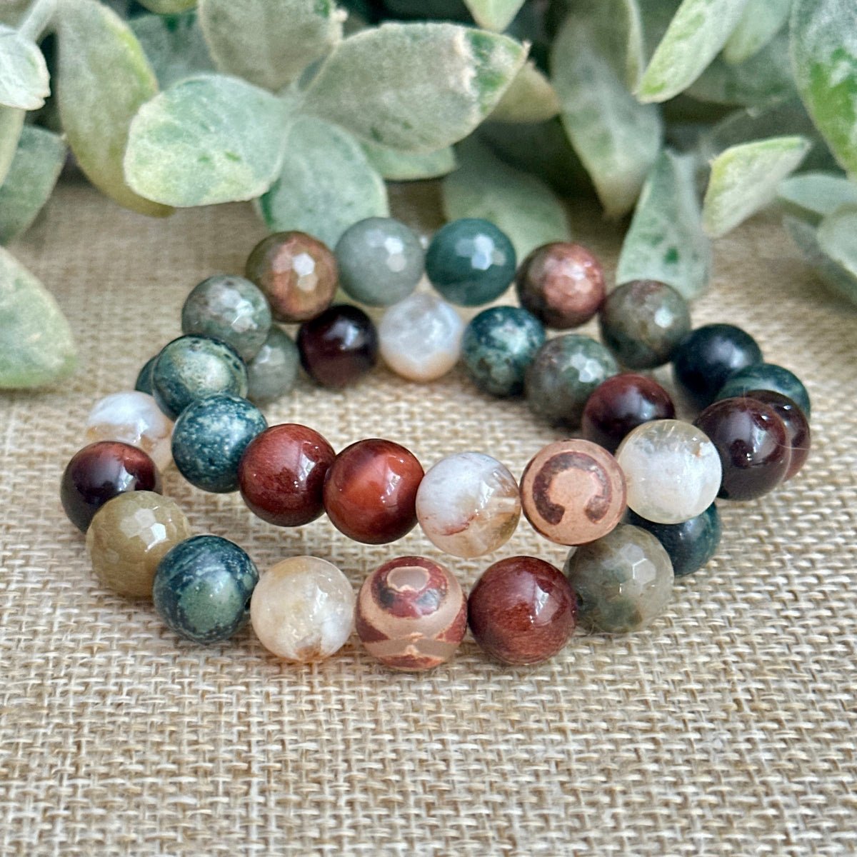 Roots Bracelet with Citrine and Moss Agate