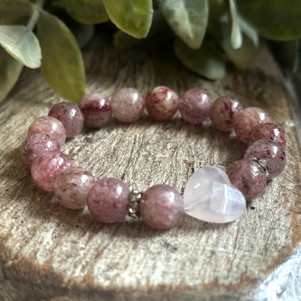 Rose Quartz, Strawberry Quartz Bracelet