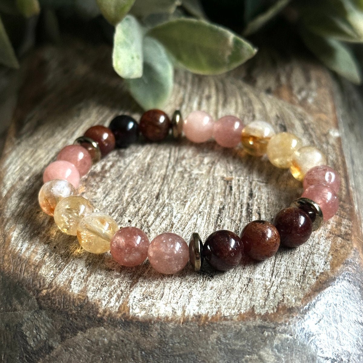 Gemstones for Joy, Passion, Abundance. Crystals, Bracelet, Unisex, Men, Women