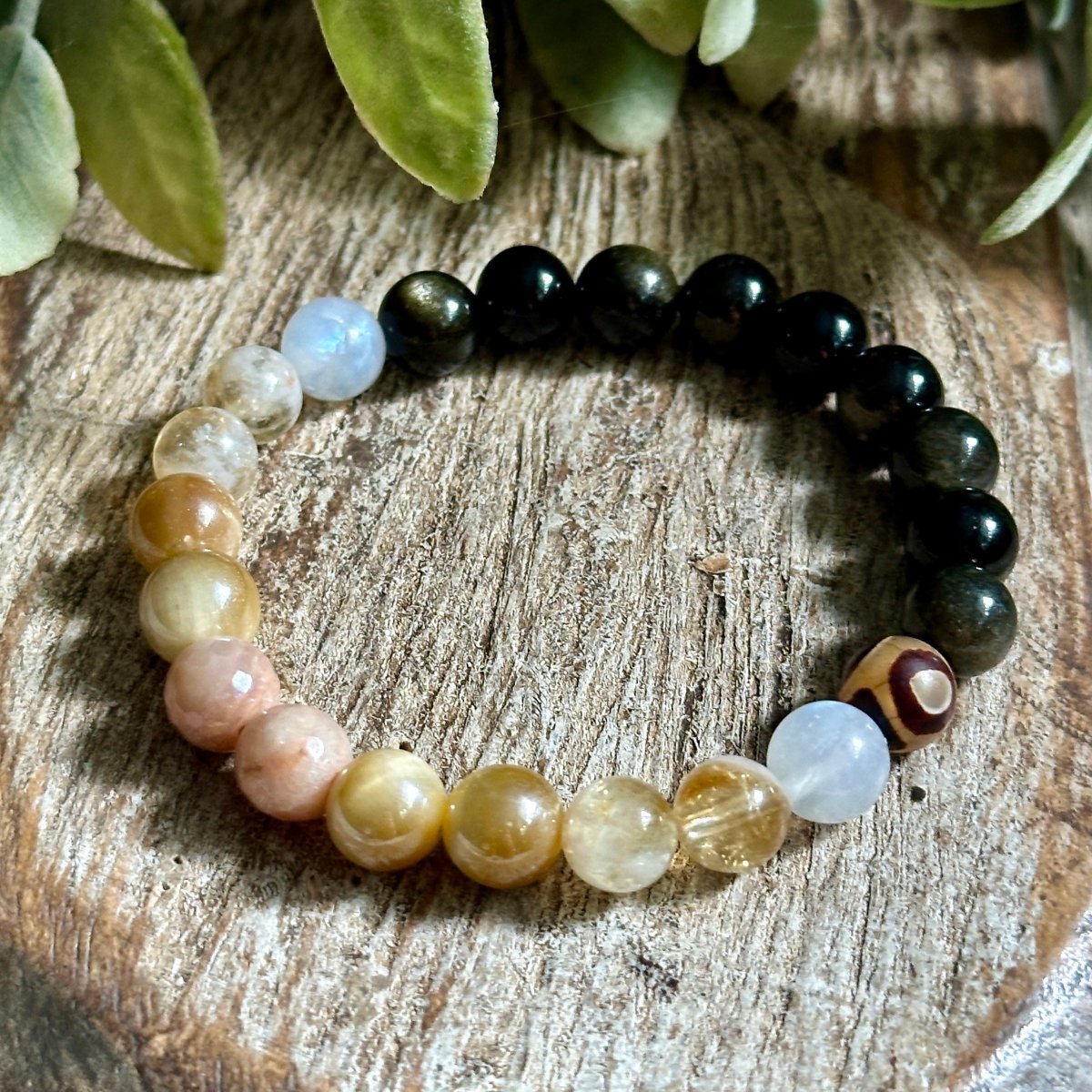 Harvest Moon Beaded Gemstone Bracelet