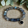 Chunky Labradorite Bracelet with Optional Black Onyx Amulet